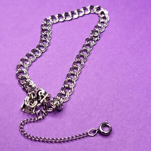 Double Link Delicate Sterling Silver Bracelet